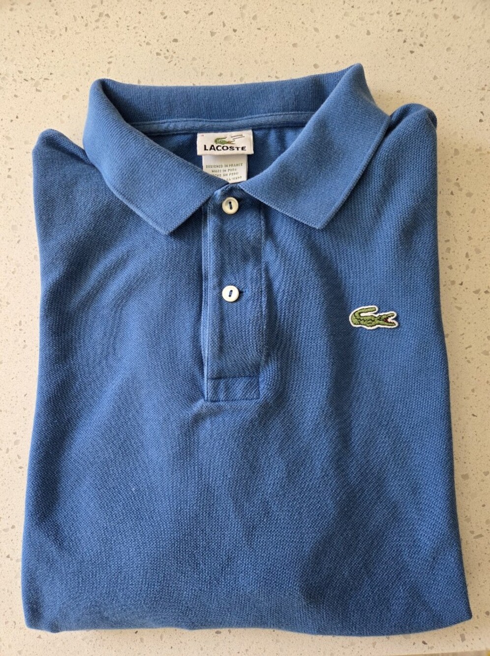 Vintage Lacoste Men’s Blue Classic Pique Polo Shirt